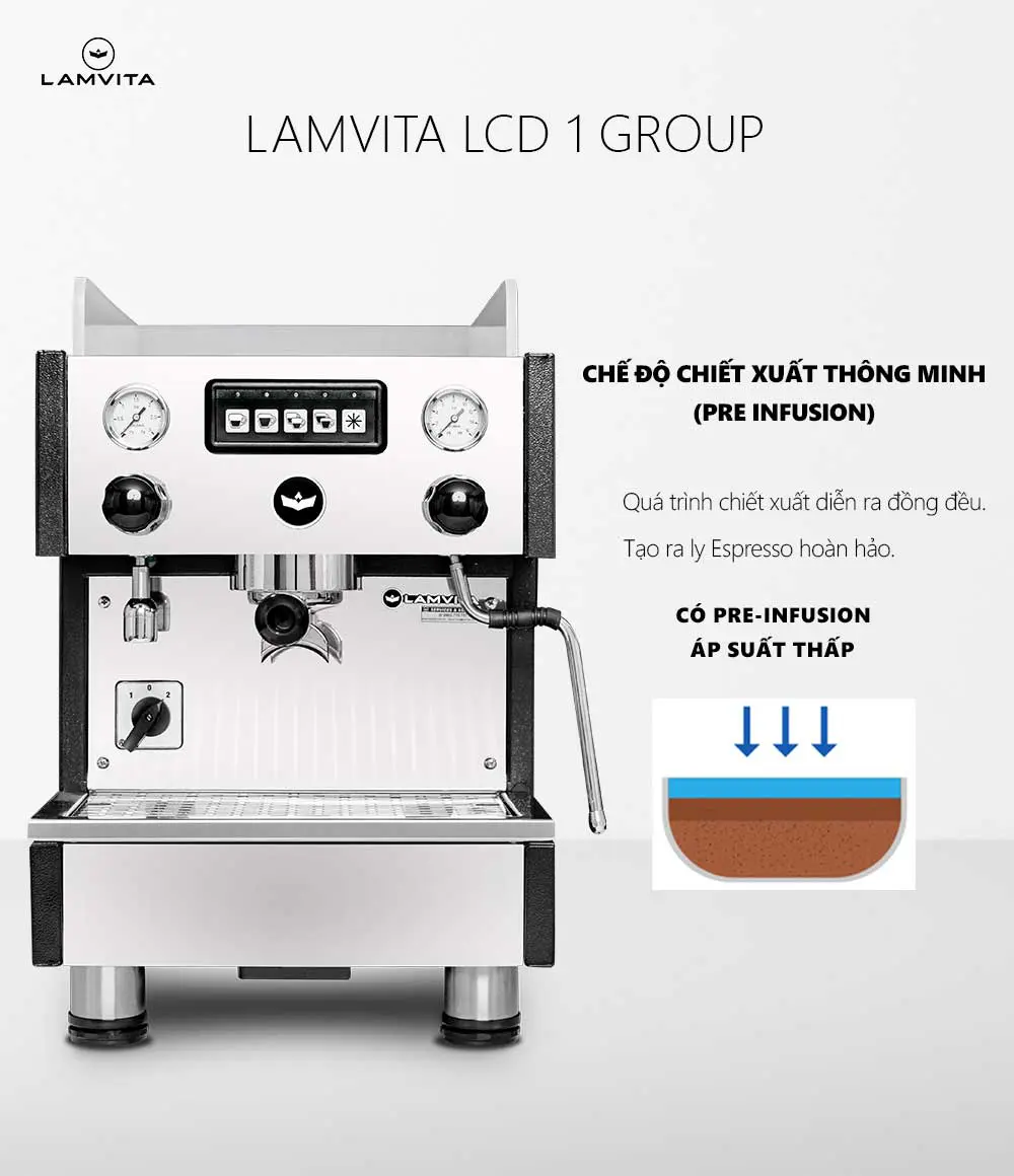 Máy pha cà phê LAMVITA LCD 1 GROUP