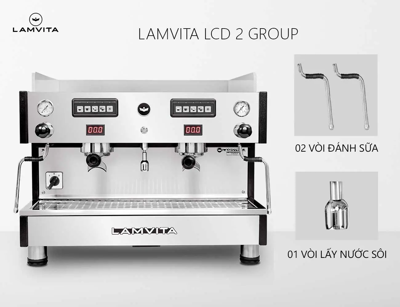 Máy pha cà phê LAMVITA LCD 2 GROUP