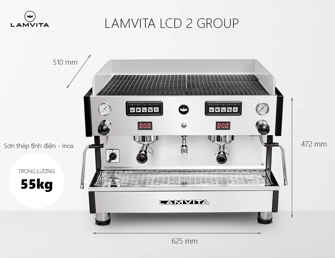 Máy pha cà phê LAMVITA LCD 2 GROUP