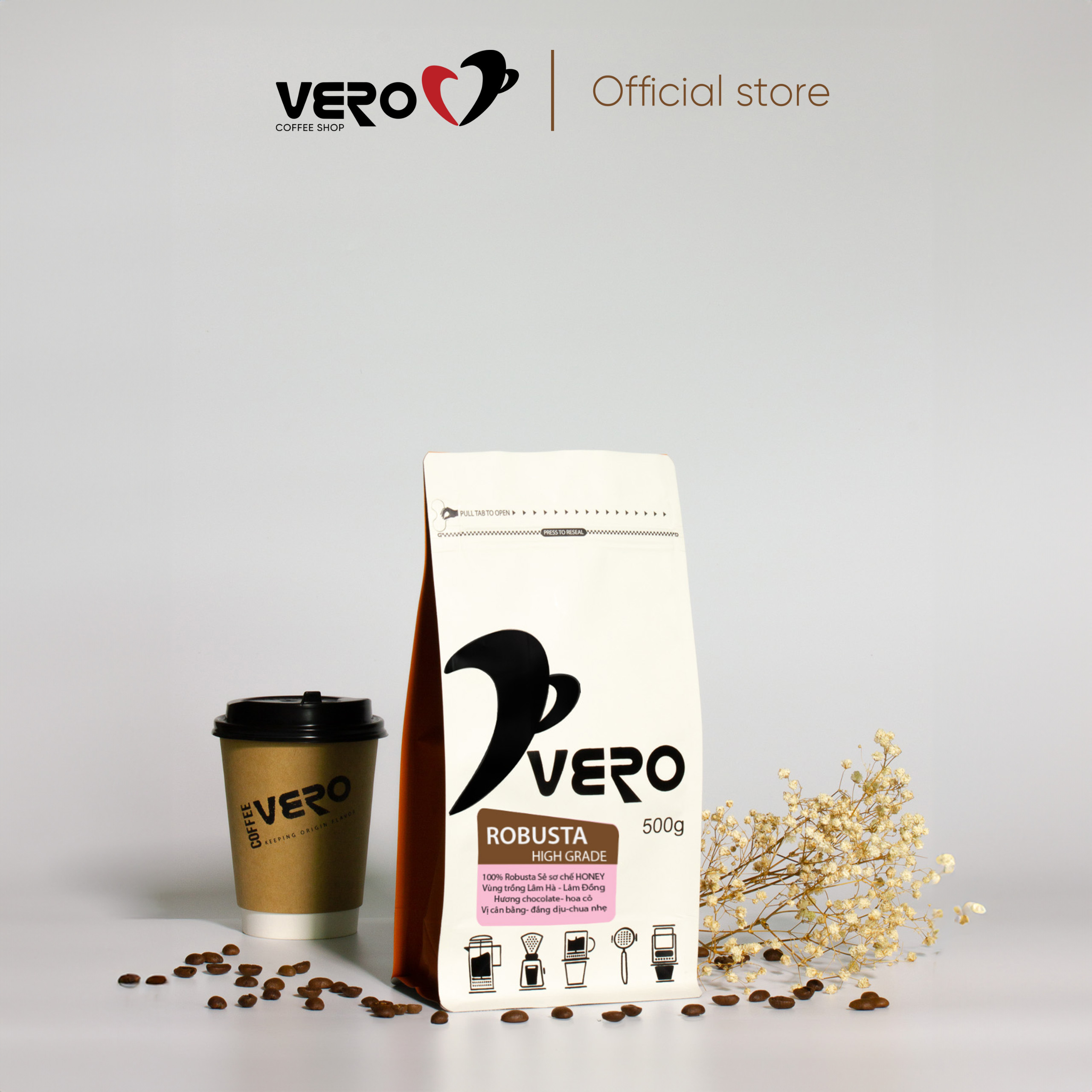 Cà Phê Hạt Vero Robusta High Grade