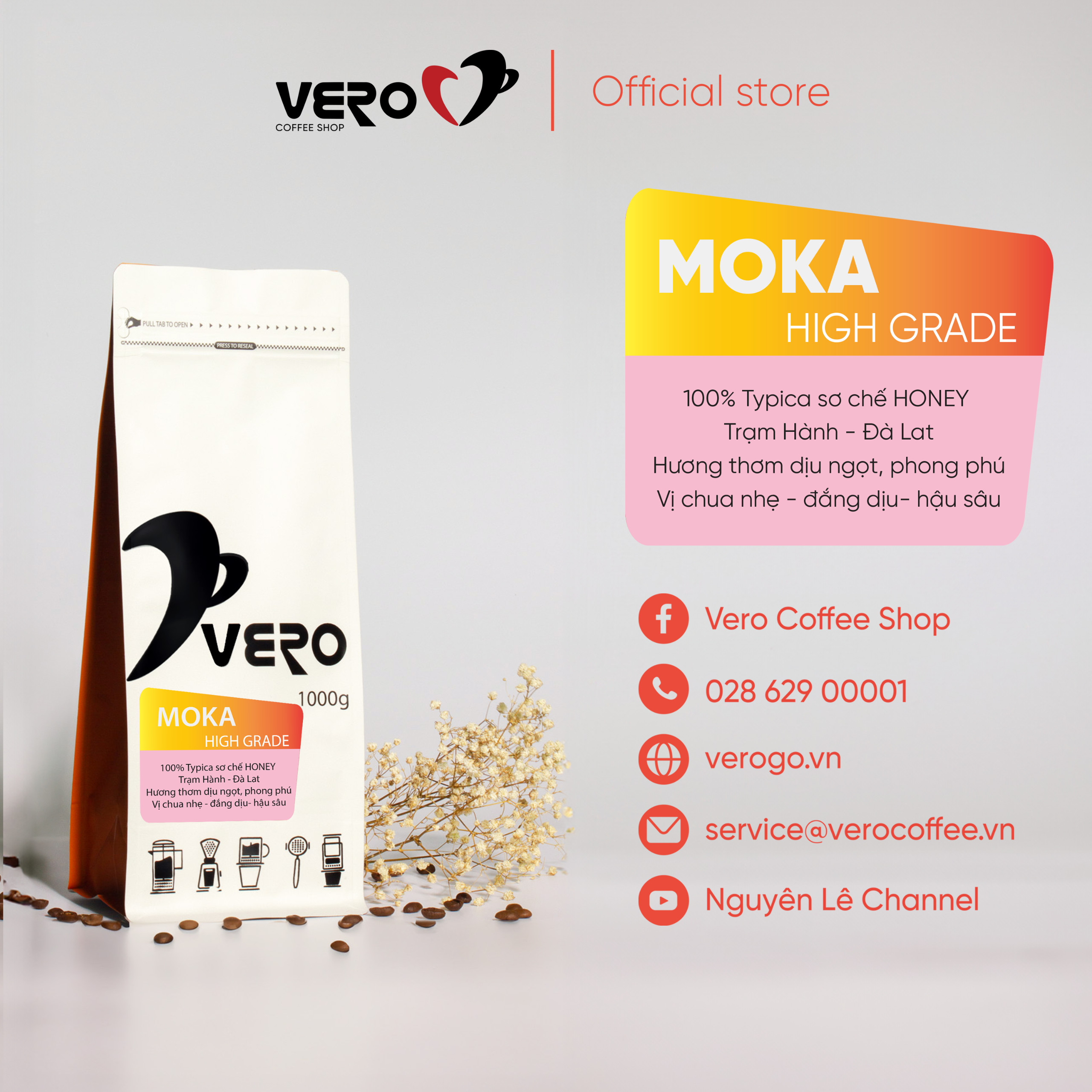 Cà Phê Hạt Vero Moka High Grade